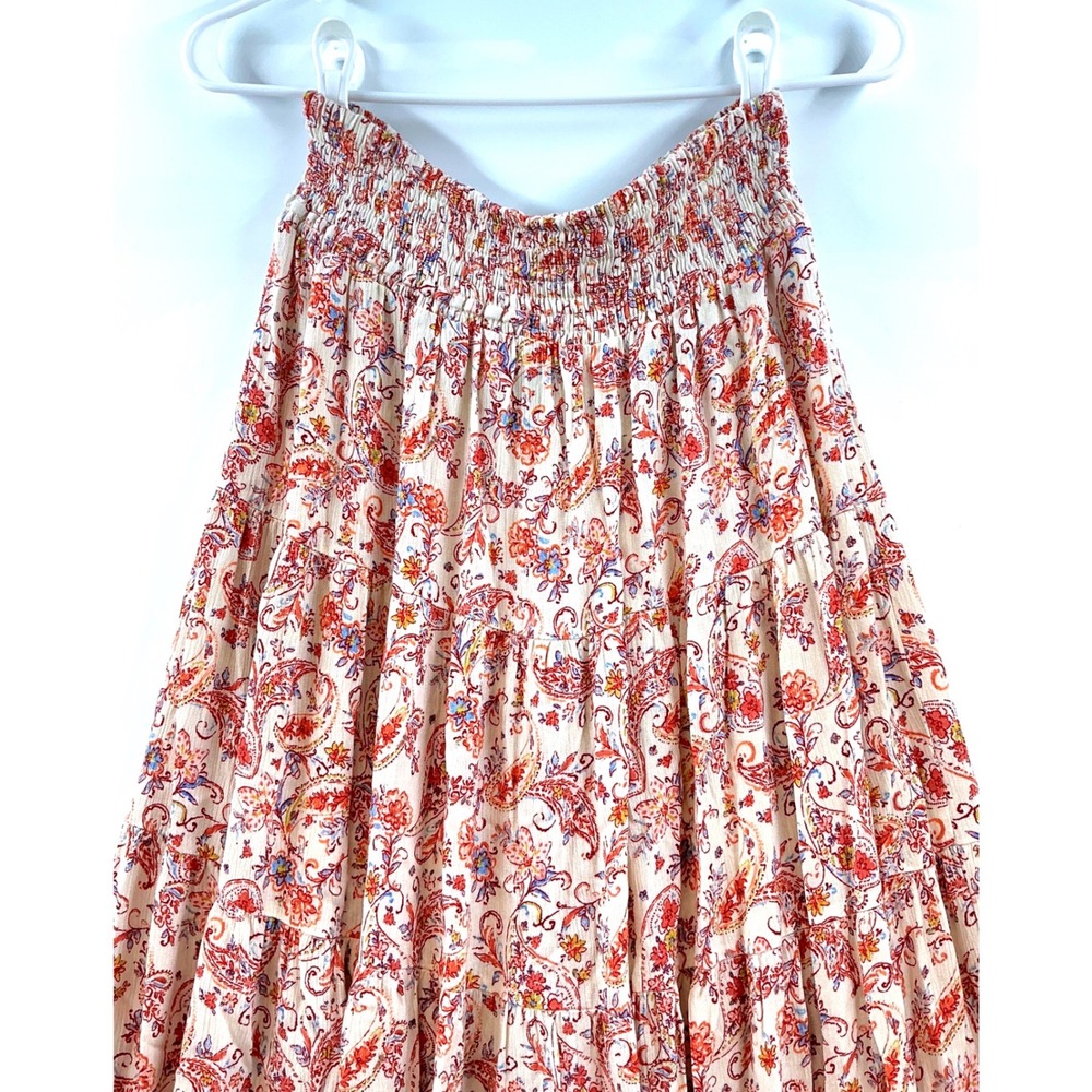 Wild Moss Boho Floral Paisley Tiered Maxi Skirt Sz S Cottagecore Peasant Prarie - Picture 4 of 9